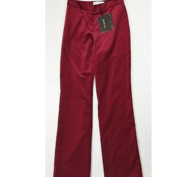 ST JOHN COLLECTION DARK GARNET VELVETNWT PANTS
